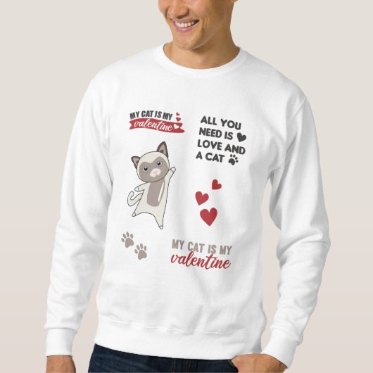 Sweatshirt Chat Cute Animaux Sticker Set Lover Chats (Devant)