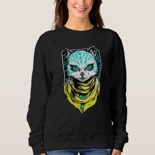 Sweatshirt Chat Cyber Punk (Devant)