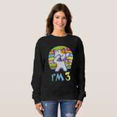 Sweatshirt Chat Dabbing Avec Le Coeur Heureux Pour Moi Vous 3 (Devant entier)