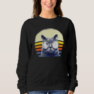 Sweatshirt Chat Daddy Vintage 80s Chat Retro Lunettes de sole