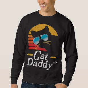 Sweatshirt Chat Daddy Vintage 80s Style Chat Retro Lunettes d