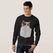 Sweatshirt Chat Dans La Poche Sortir Chat Cute Pékin Dans Le  (Devant entier)