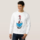 Sweatshirt Chat dans le chapeau en lecture (Devant entier)
