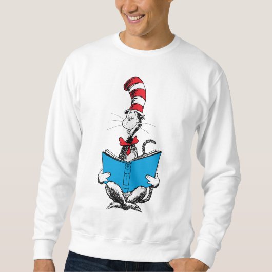 Sweatshirt Chat dans le chapeau en lecture (Devant)