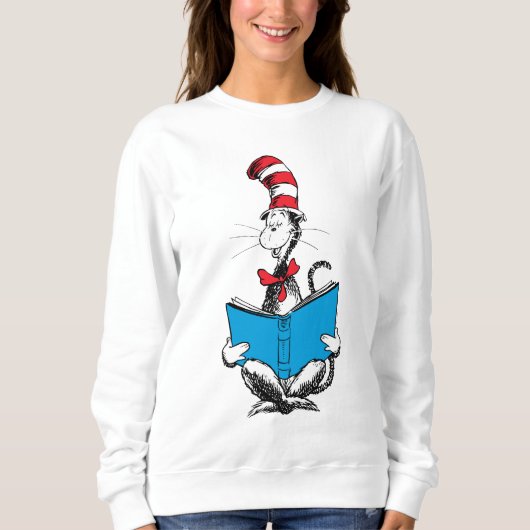 Sweatshirt Chat dans le Chapeau Lecture (Devant)