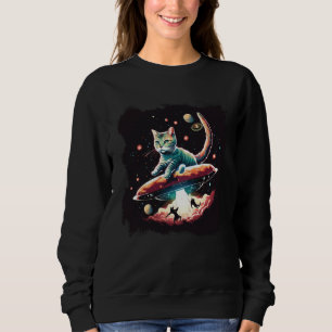 Sweatshirt Chat dans l'espace extraterrestre UFO Alien Abduct