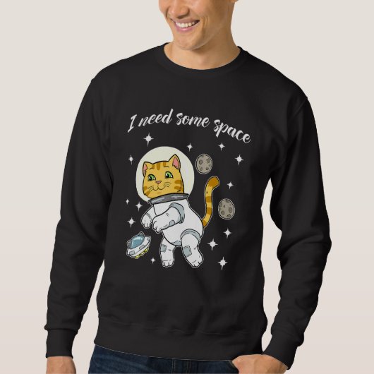 Sweatshirt Chat Dans L'Espace Sur Galaxy Universe Cosmos Kitt (Devant)