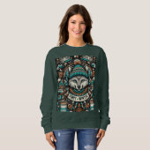 Sweatshirt Chat dans un Casquette d'hiver (Devant entier)