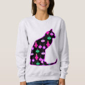 Sweatshirt Chat dans un Motif d'ornements de Noël (Devant)