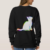 Sweatshirt Chat d'arc-en-ciel, suffisance blanche, texte (Dos)