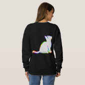 Sweatshirt Chat d'arc-en-ciel, suffisance blanche, texte (Dos entier)