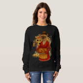 Sweatshirt Chat d'automne avec TURKEY pour Thanksgiving (Devant entier)