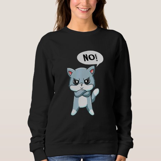 Sweatshirt Chat de déclaration en colère (Devant)