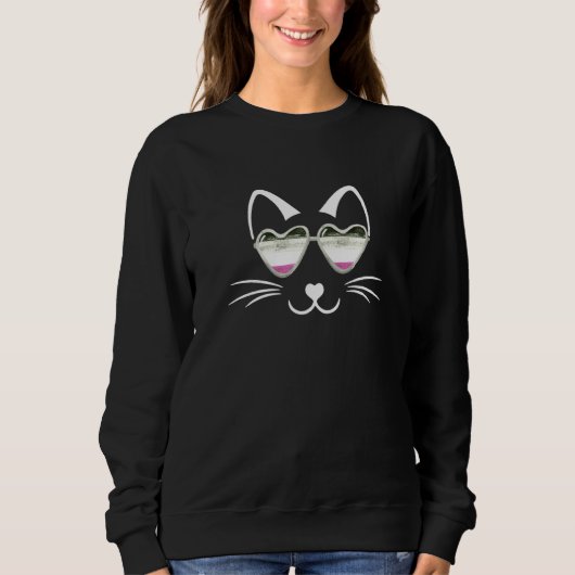Sweatshirt Chat de la Pride Ace Ace Gris Asexuel (Devant)