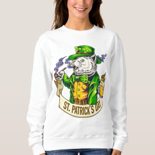 Sweatshirt Chat de la Saint Patrick (Devant)