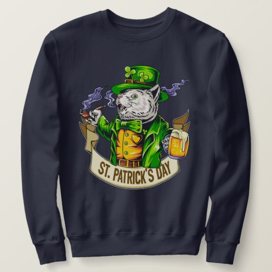 Sweatshirt Chat de la Saint Patrick (Design devant)