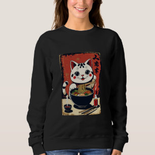 Sweatshirt Chat de la soupe Ramen chanceux Maneki Neko Charme