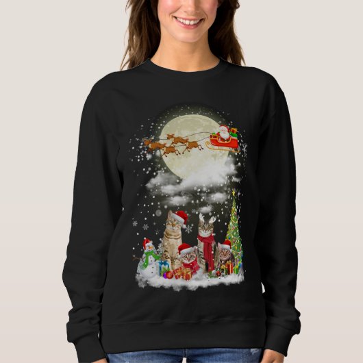 Sweatshirt Chat de Noël à Santa Hat Joyeux Noël Kitty X (Devant)