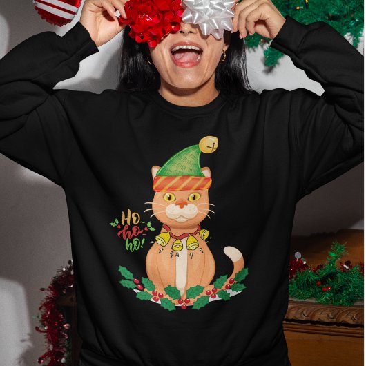 Sweatshirt Chat de Noël amusant