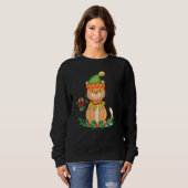 Sweatshirt Chat de Noël amusant (Devant entier)