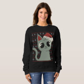 Sweatshirt Chat de Noël de Noël drôle (Devant entier)