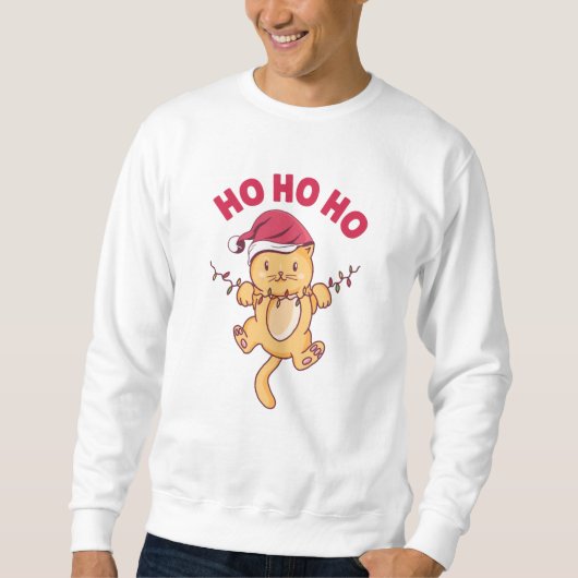 Sweatshirt Chat de Noël Ho Ho (Devant)