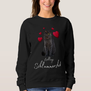 Sweatshirt Chat de sommeil préféré avec Pyjamas Coeur Chat Mo