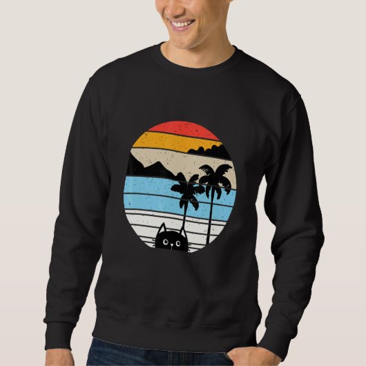 Sweatshirt Chat de style rétro animal 4 (Devant)