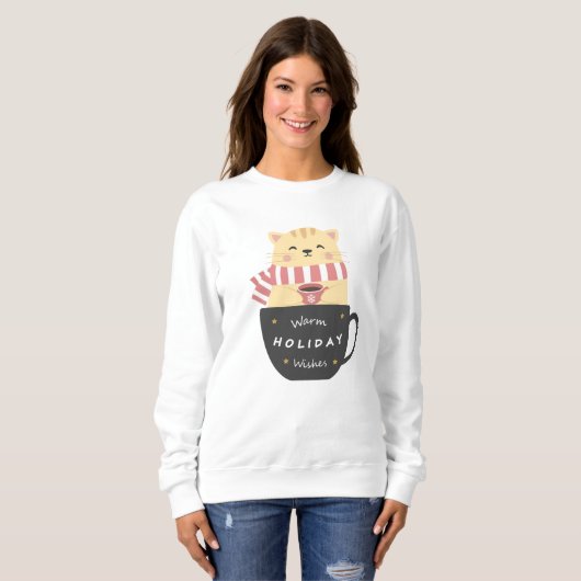 Sweatshirt Chat de vacances (Devant entier)