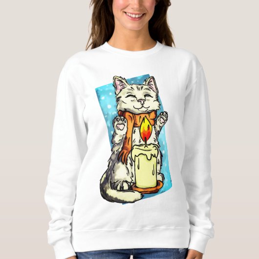 Sweatshirt Chat d'hiver (Devant)