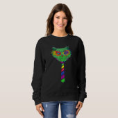 Sweatshirt Chat Drôle Portant Le Masque De Carnaval Mardi Gra (Devant entier)