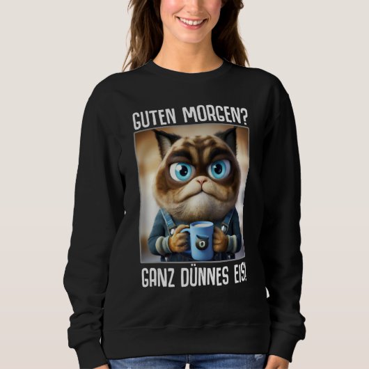 Sweatshirt Chat employé disant Café Morgenmuffel (Devant)