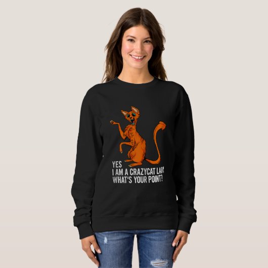 Sweatshirt Chat en colère Kitten Lady Graphic Plus Taille Tee (Devant entier)