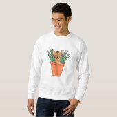 Sweatshirt Chat En Pot Fleur Drôle Kitten En Plante (Devant entier)