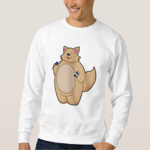 Sweatshirt Chat en tant que joueur de fléchettes