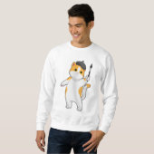 Sweatshirt Chat en tant que Peintre avec pinceau (Devant entier)