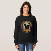 Sweatshirt Chat et Citrouille d'Halloween vintage (Devant entier)