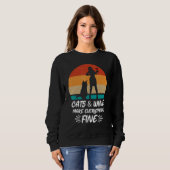 Sweatshirt Chat Et Vin Design Chat Lady Vin (Devant entier)