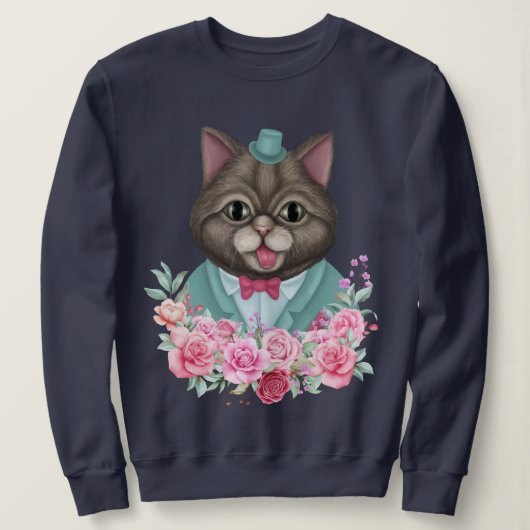 Sweatshirt Chat fantaisie (Design devant)