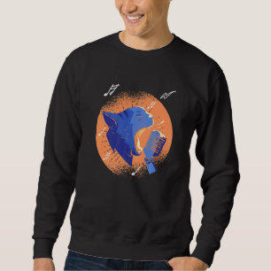 Sweatshirt Chat Feline Meow Animal Karaoke Microphone Chanteu