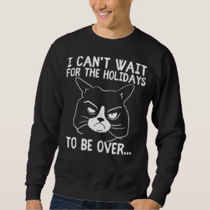 Sweatshirt Chat Grumpy Mauvaise Humeur Vacances Noël Morni