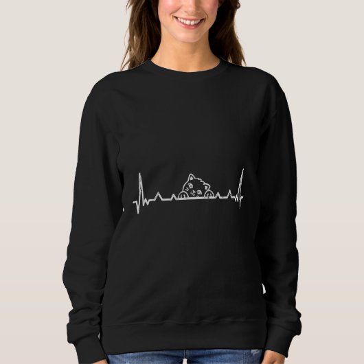 Sweatshirt Chat Heartbeat Chat Feline Whisperer (Devant)