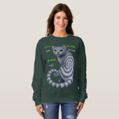 Sweatshirt Chat hypnotique Bleu Russe (Devant entier)