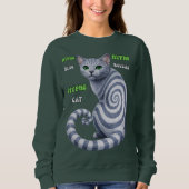 Sweatshirt Chat hypnotique Bleu Russe (Devant)