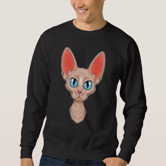 Sweatshirt Chat I Chat Face I Sphynx Chat (Devant)