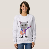 Sweatshirt CHAT JOUER T-shirt GUITARE ÉLECTRIQUE (Devant entier)
