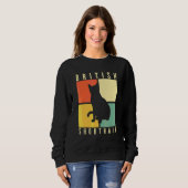 Sweatshirt Chat Kitten britannique rétro (Devant entier)