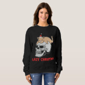 Sweatshirt Chat Kitten Sleeping Noël Xmas Lazy Crâne (Devant entier)