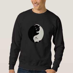 Sweatshirt Chat Kitten Yin Blanc Yang Black Animal Balance Sy