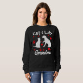 Sweatshirt Chat Labrador Retriever Grand-mère Lab Chien (Devant entier)